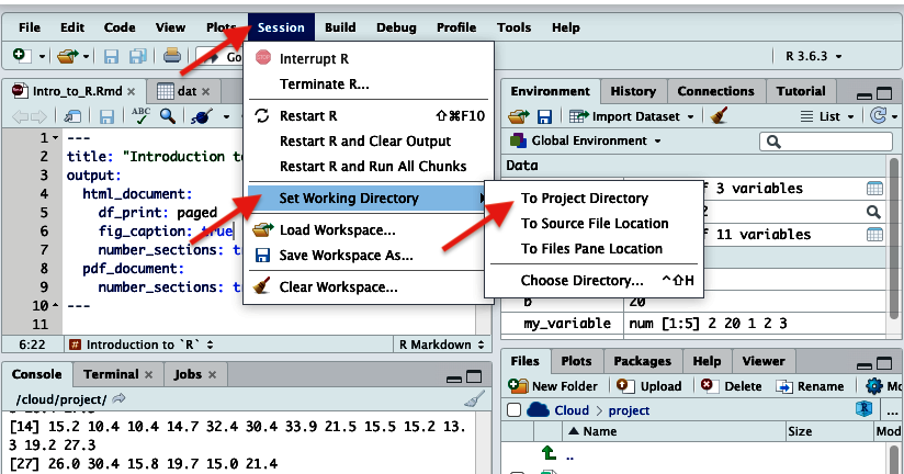 Figure 6. Setting the working directory